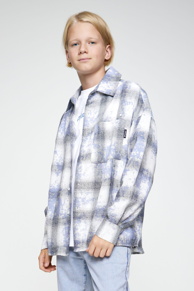 Рубашка B-SH35141 (Голубой в клетку, 140-170)