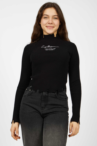 Лонгслив (Черный, 140-170)