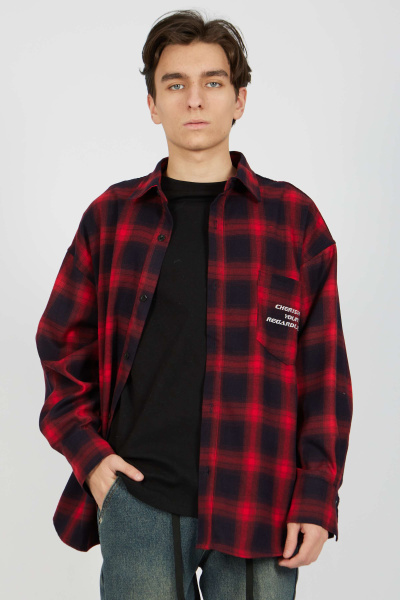 Рубашка (красный в клетку, 140-170)