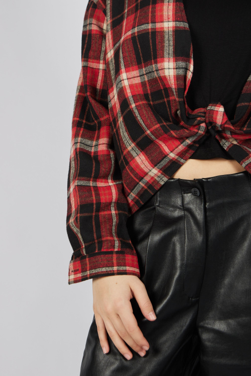 Блузка G-SH25483 (красный в клетку, 134-164)