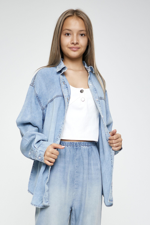 Блузка G-SH25106 (Джинс. синий, 134-164)