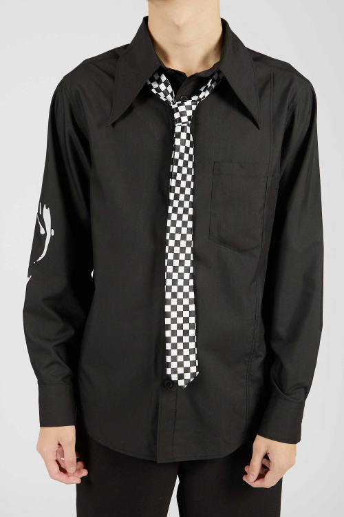 Галстук A-NT55089 (черно-белый, Универсальный)