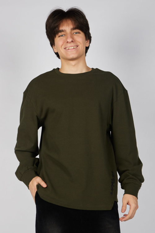 Лонгслив B-SW35460 (хаки, 140-170)