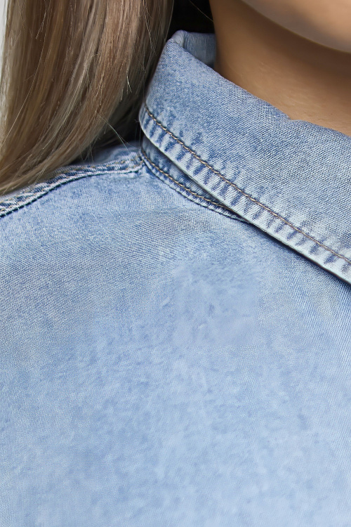 Блузка G-SH25106 (Джинс. синий, 134-164)