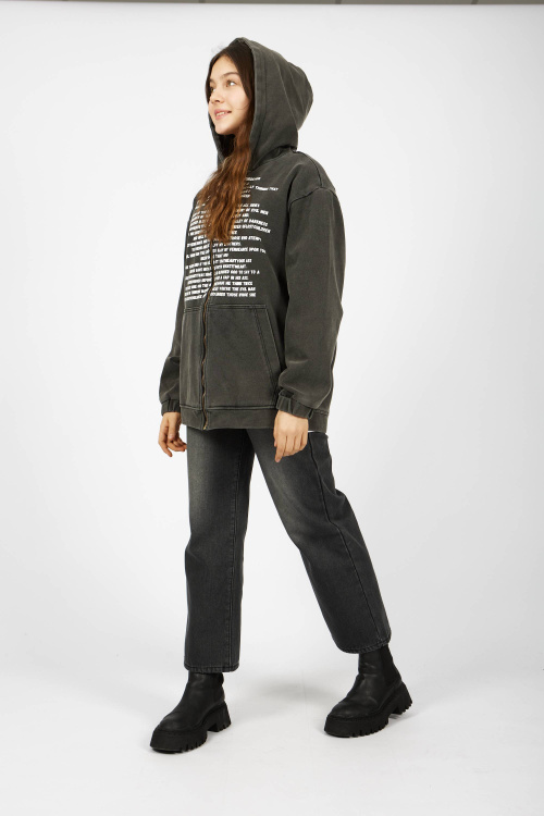 Толстовка на молнии (Черный, 140-170)