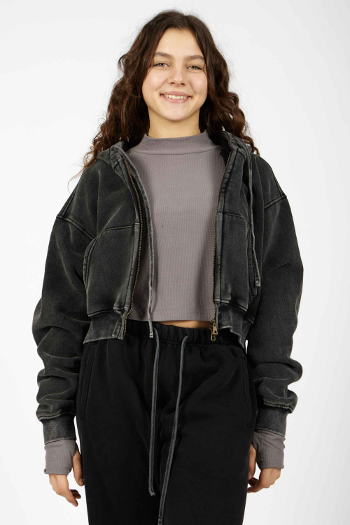 Толстовка на молнии (Черный, 140-170)