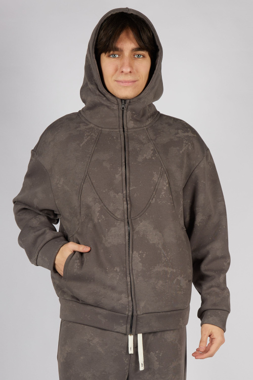 Толстовка на молнии B-HDZ35433 (коричневый, 140-170)