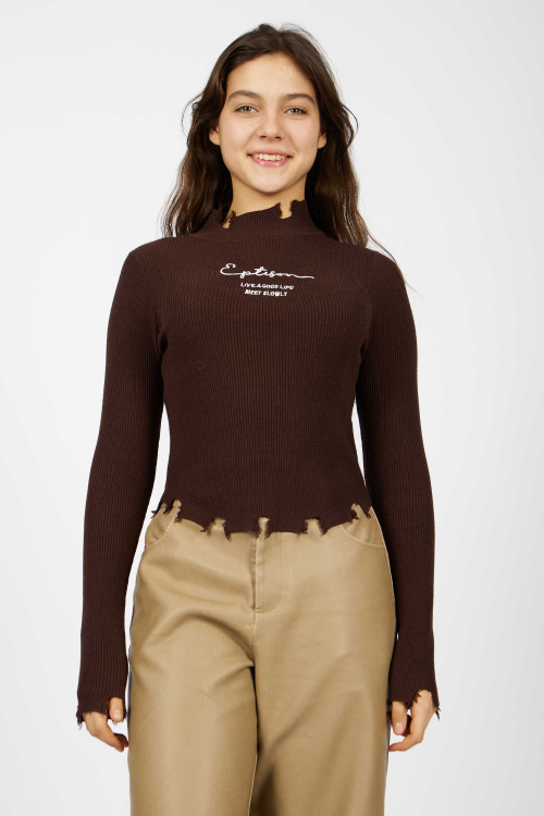 Лонгслив (коричневый, 140-170)