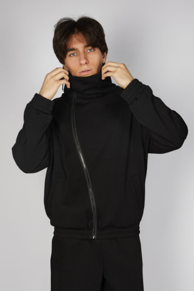 Толстовка на молнии B-HDZ35442 (Черный, 140-170)