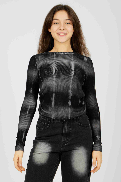 Лонгслив (Черный, 140-170)