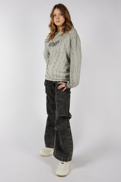 Лонгслив B-SW35445 (светло-серый, 140-170)