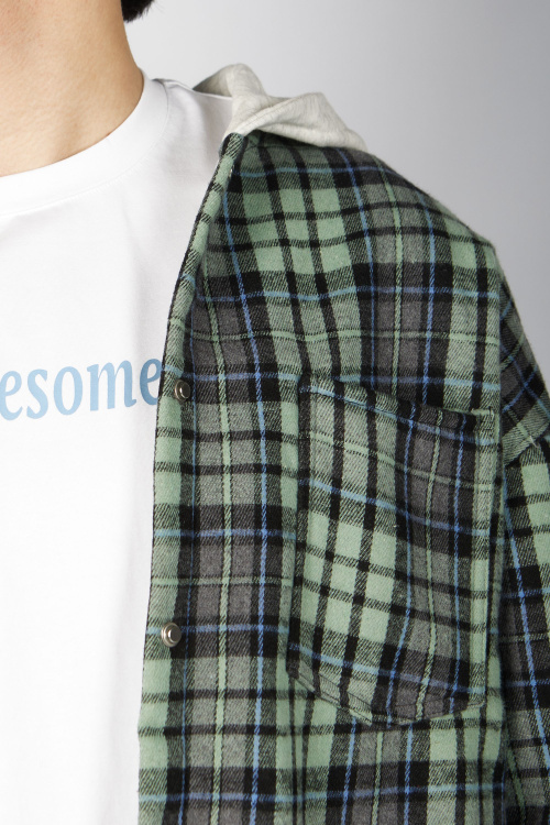 Рубашка B-JCK35495 (голубой в клетку, 140-170)