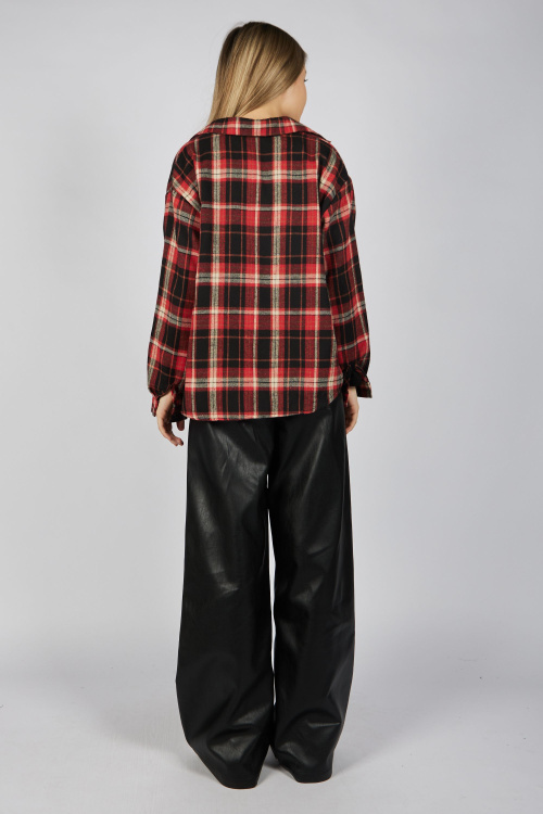 Блузка G-SH25483 (красный в клетку, 134-164)