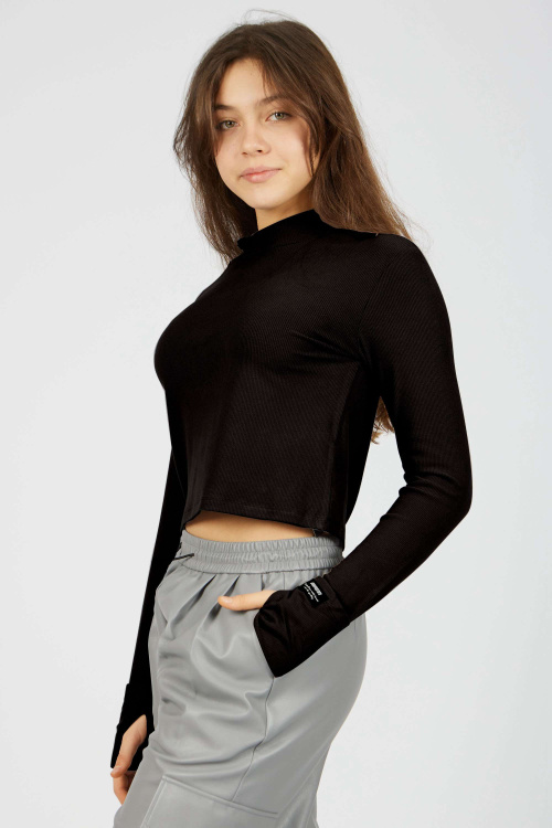 Лонгслив (Черный, 140-170)