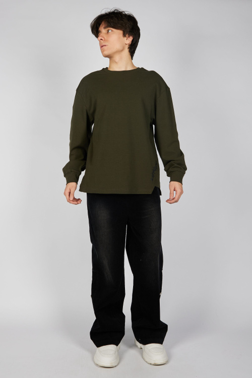 Лонгслив B-SW35460 (хаки, 140-170)