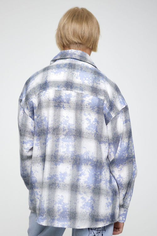 Рубашка B-SH35141 (Голубой в клетку, 140-170)