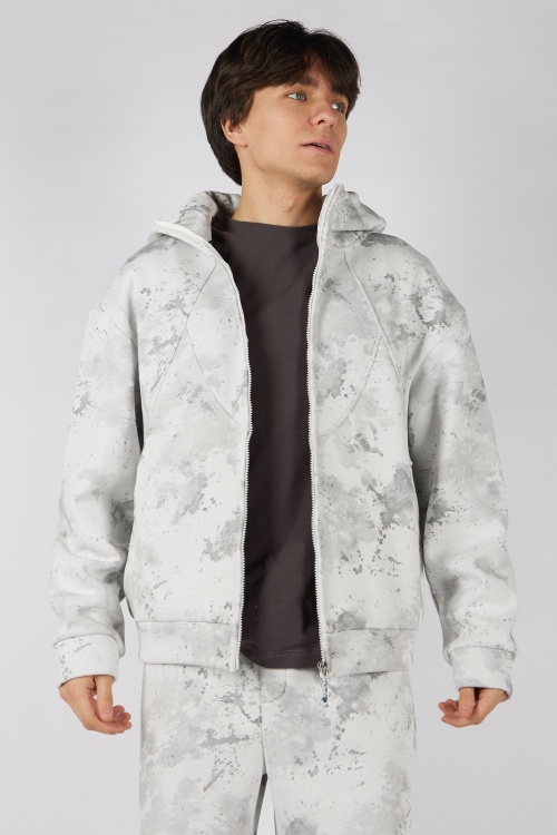 Толстовка на молнии B-HDZ35433 (Белый, 140-170)