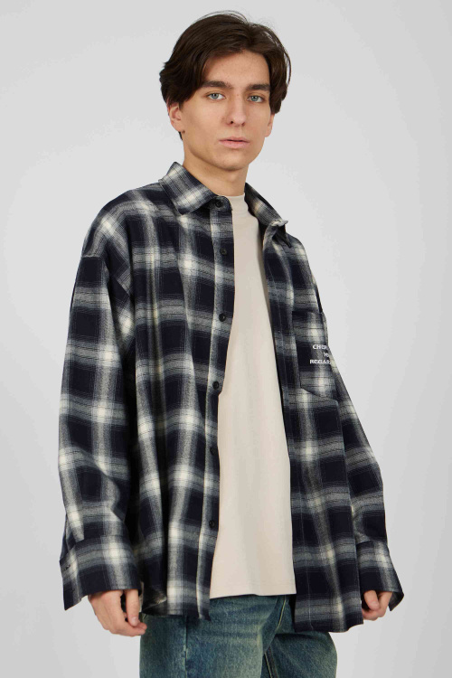 Рубашка (Серо-синий, 140)