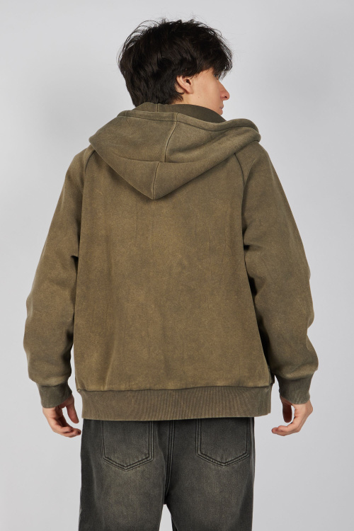 Толстовка на молнии B-HDZ35456 (хаки, 140-170)