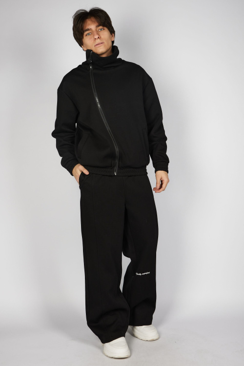 Толстовка на молнии B-HDZ35442 (Черный, 140-170)