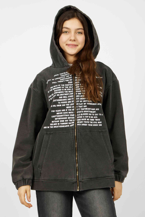 Толстовка на молнии (Черный, 140-170)