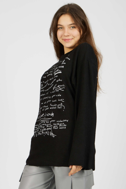 Лонгслив (Черный, 140-170)