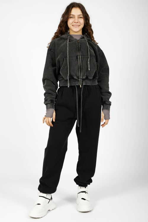 Толстовка на молнии (Черный, 140-170)