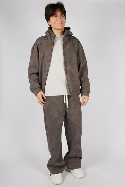 Толстовка на молнии B-HDZ35433 (коричневый, 140-170)