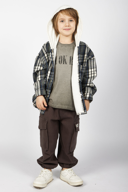 Рубашка B-JCK35495 (черно-белый, 110-134)