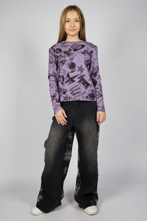 Лонгслив G-TN25422 (грязный сиреневый, 134-164)