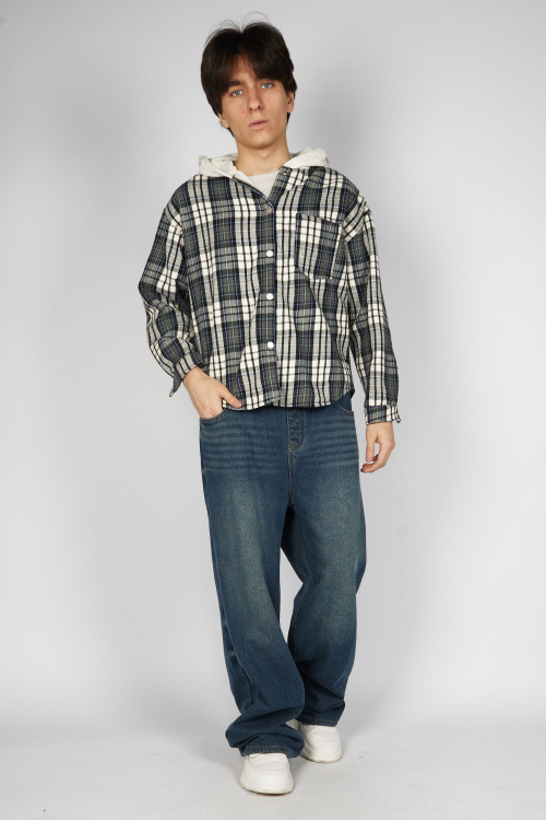 Рубашка B-JCK35495 (черно-белый, 140-170)