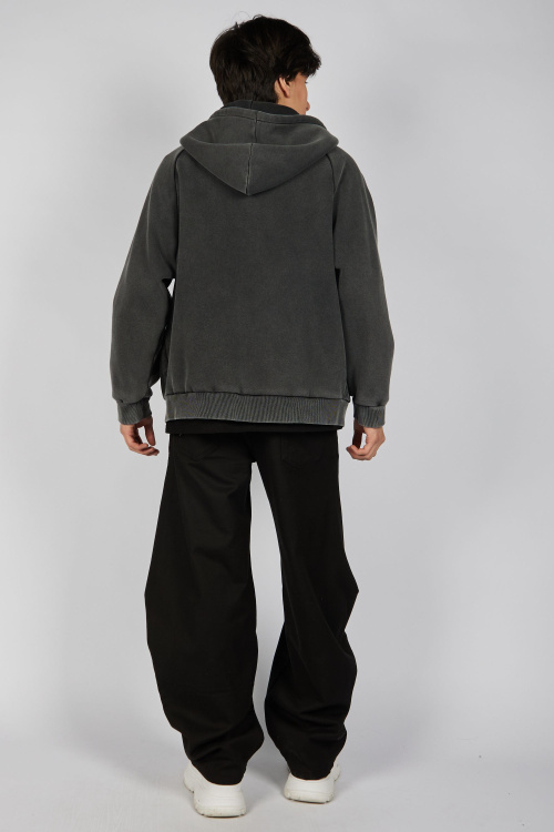 Толстовка на молнии B-HDZ35456 (Черный, 140-170)