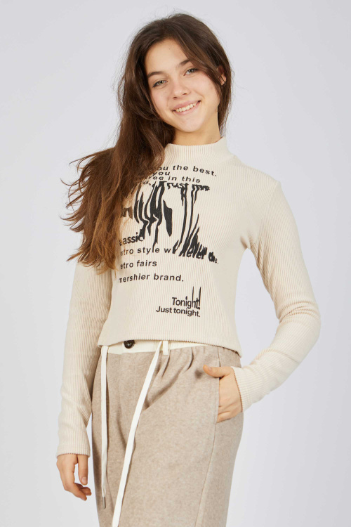 Лонгслив (Молочный, 140-170)