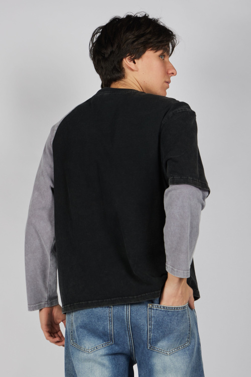 Лонгслив B-SW35422 (Черный, 140-170)