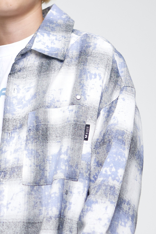 Рубашка B-SH35141 (Голубой в клетку, 140-170)