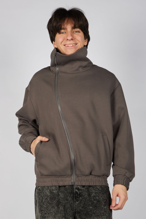 Толстовка на молнии B-HDZ35442 (коричневый, 140-170)