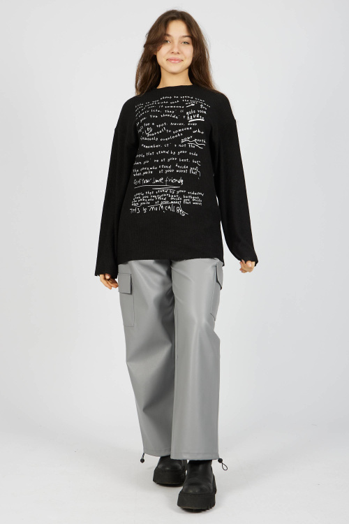 Лонгслив (Черный, 140-170)