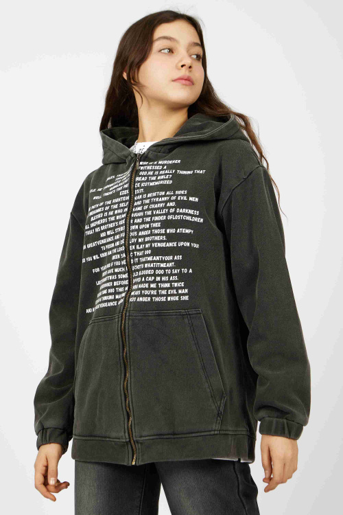 Толстовка на молнии (Черный, 140-170)