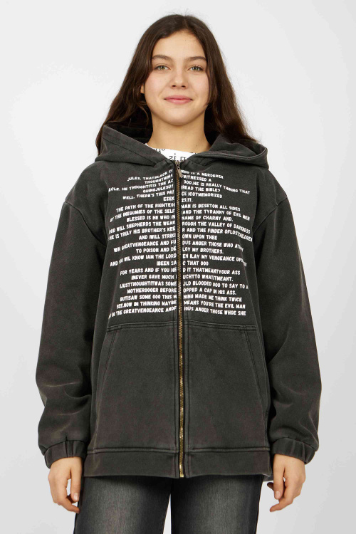 Толстовка на молнии (Черный, 140-170)