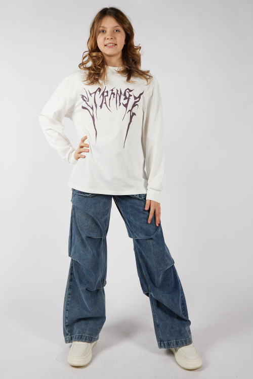 Лонгслив B-SW35444 (Белый, 140-170)