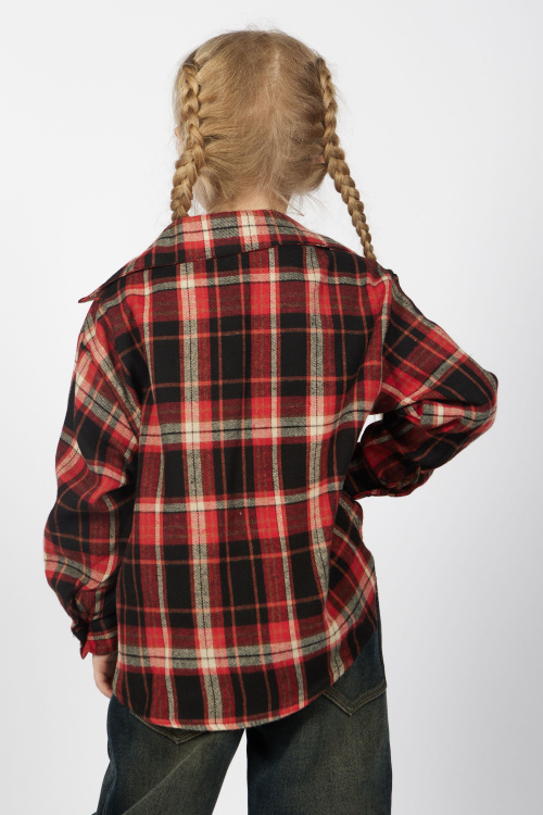 Блузка G-SH25483 (красный в клетку, 104-128)