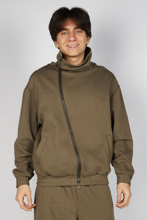 Толстовка на молнии B-HDZ35442 (хаки, 140-170)