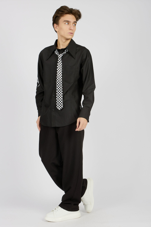 Галстук A-NT55089 (черно-белый, Универсальный)