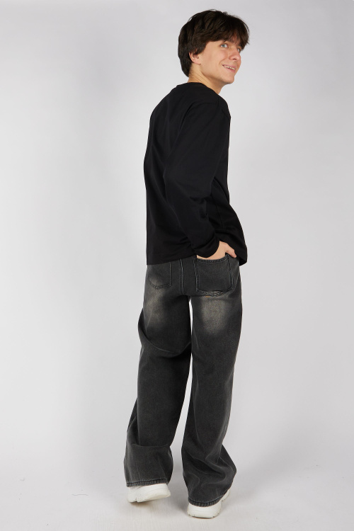 Лонгслив B-SW35446 (Черный, 140-170)