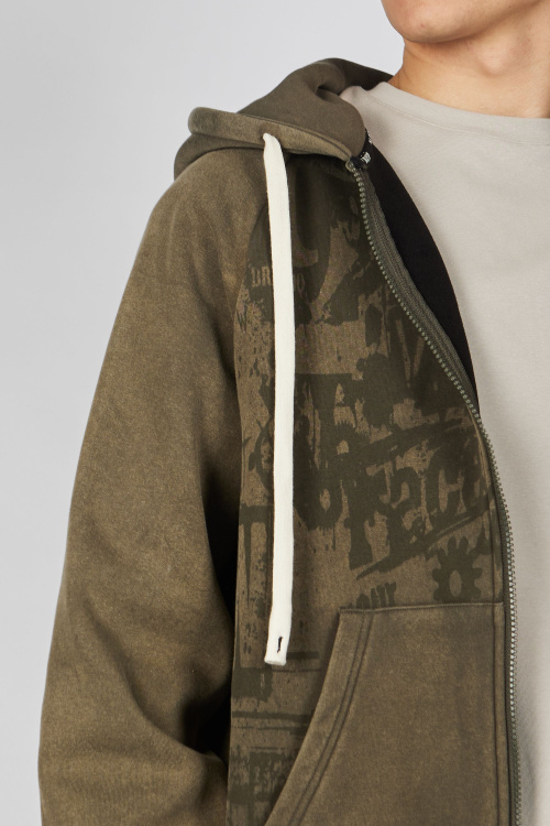 Толстовка на молнии B-HDZ35456 (хаки, 140-170)