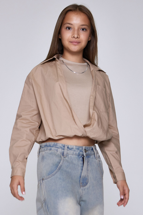 Рубашка G-SH25019 (Коричневый, 134-164)