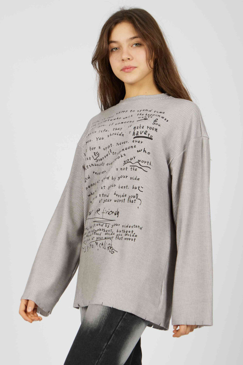 Лонгслив (Серый, 140-170)