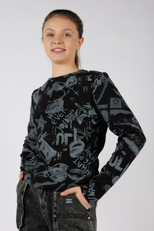 Лонгслив G-TN25422 (Черный, 134-164)