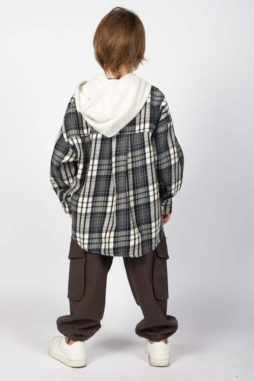 Рубашка B-JCK35495 (черно-белый, 110-134)