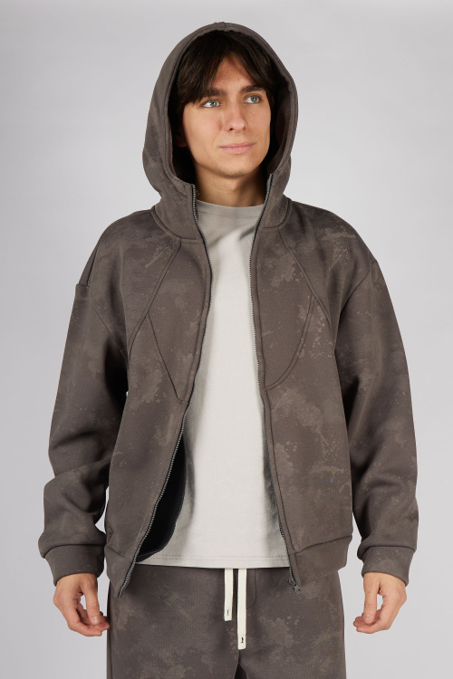 Толстовка на молнии B-HDZ35433 (коричневый, 140-170)